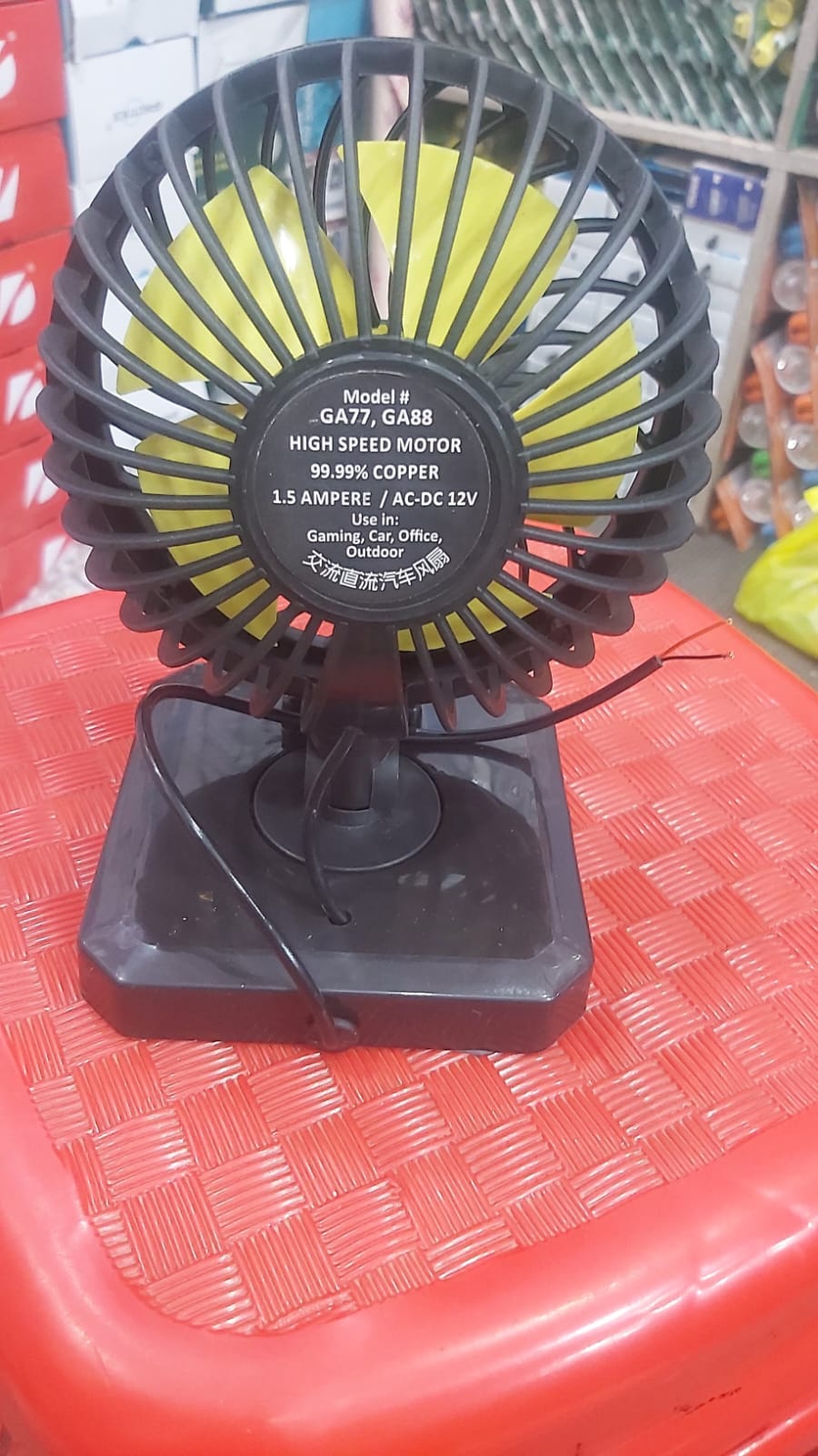 TECNO Plus GA-88 Portable AC/DC Table Fan – 12V Car & 220V Home Fan